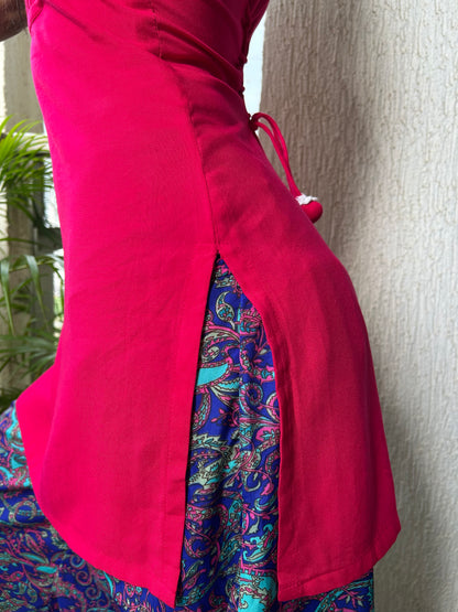 QUEEN Kurti - medium length modest RANI PINK corset kurti