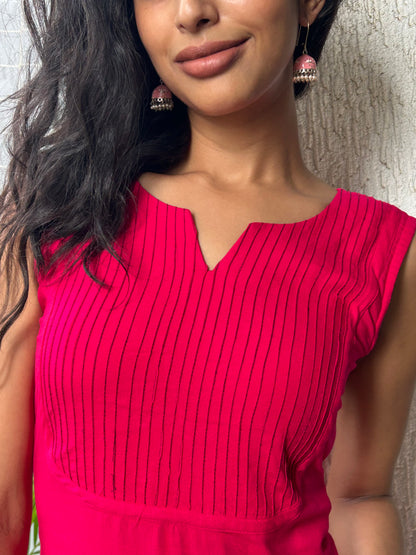 QUEEN Kurti - medium length modest RANI PINK corset kurti
