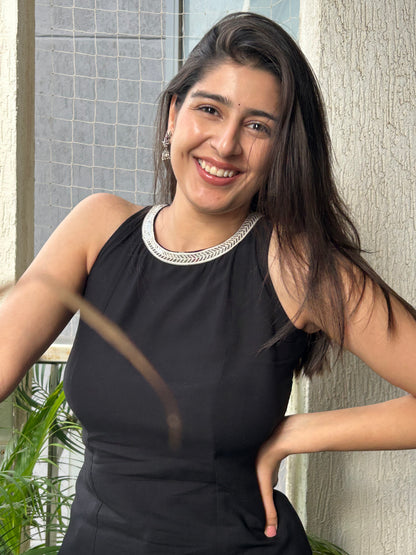 CATERPILLAR Kurti - Black Backless criss-cross Long kurti