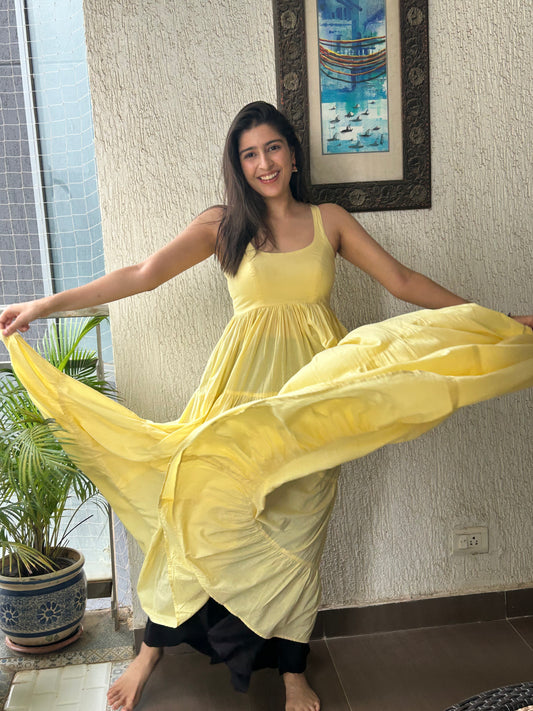 AAMRAS - The perfect Butter yellow anarkali