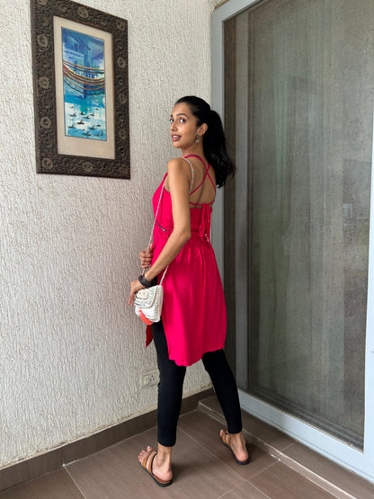 AP Kurti - Black Backless Strapless Modern kurti